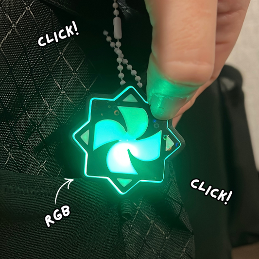 Flow Star RGB Clicker Keychain Trinket for Raves & Festivals with Click Sound and RGB Light Effect