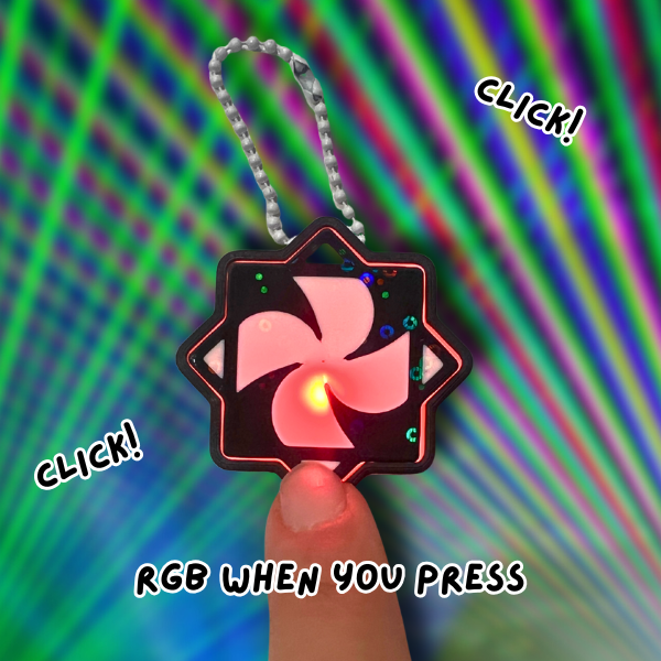 Flow Star RGB Clicker Keychain Trinket for Raves & Festivals with Click Sound and RGB Light Effect