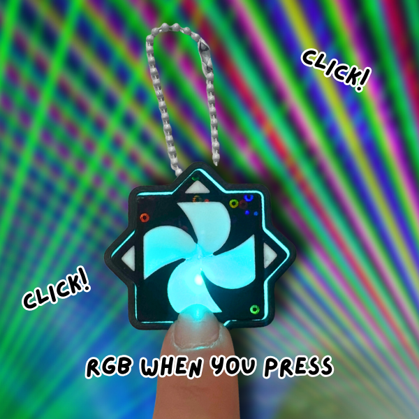 Flow Star RGB Clicker Keychain Trinket for Raves & Festivals with Click Sound and RGB Light Effect