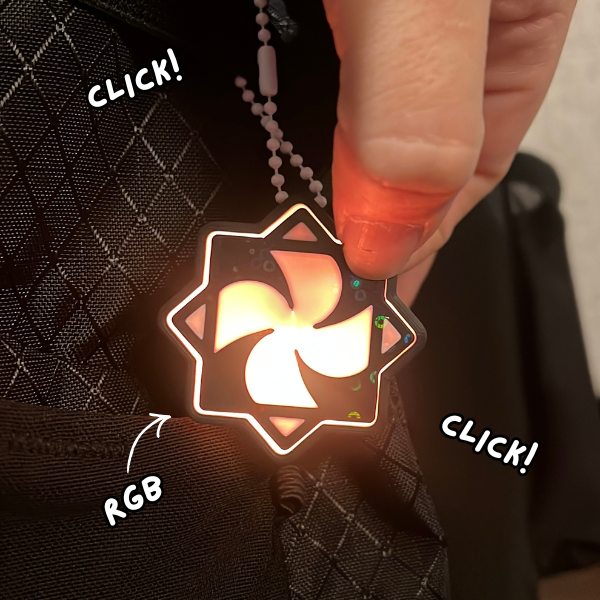 Flow Star RGB Clicker Keychain Trinket for Raves & Festivals with Click Sound and RGB Light Effect