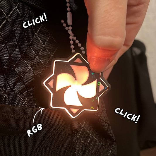 Flow Star RGB Clicker Keychain Trinket for Raves & Festivals with Click Sound and RGB Light Effect