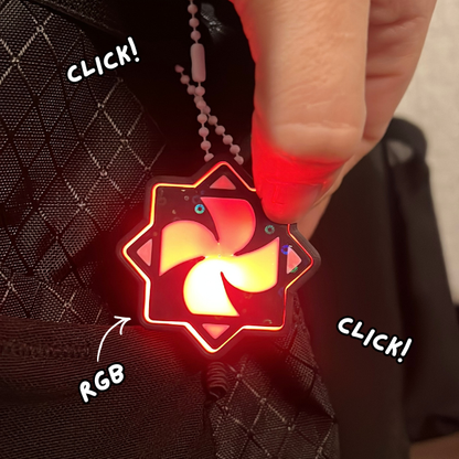 Flow Star RGB Clicker Keychain Trinket for Raves & Festivals with Click Sound and RGB Light Effect