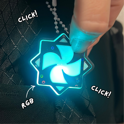 Flow Star RGB Clicker Keychain Trinket for Raves & Festivals with Click Sound and RGB Light Effect