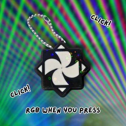 Flow Star RGB Clicker Keychain Trinket for Raves & Festivals with Click Sound and RGB Light Effect