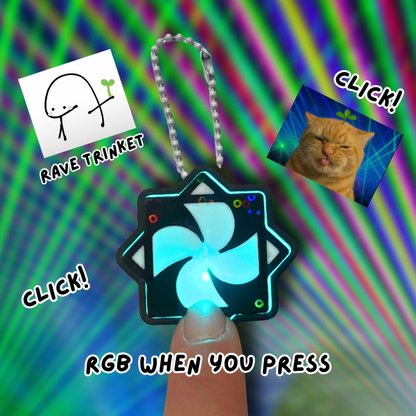 Flow Star RGB Clicker Keychain Trinket for Raves & Festivals with Click Sound and RGB Light Effect